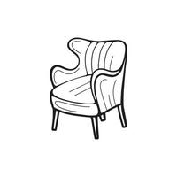 illustration vectorielle de fauteuil dans un style doodle vecteur