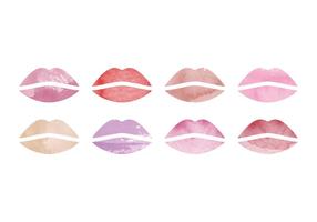 Collection de lèvres d'aquarelle vectorielle vecteur