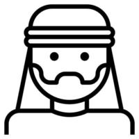 homme arabe avatar poils du visage barbe turban clip art icône vecteur