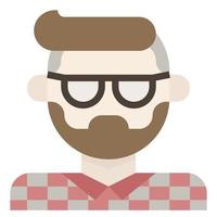 hipster homme avatar lunettes barbe poils du visage clip art icône vecteur