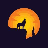 illustration vectorielle d'un loup rugissant vecteur