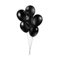 bouquet de ballons gonflables brillants noirs sur fond clair vecteur