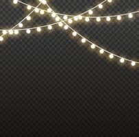 lumières de Noël isolées sur un fond transparent. guirlande lumineuse de noël.pour le nouvel an et noël. effet lumineux. illustration vectorielle. vecteur