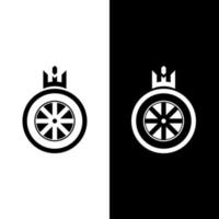 logo d'atelier de réparation de pneus et de conception de service, marque de pneu et icône de pneu vecteur