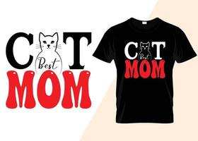 chats typographie maman design de t-shirt à la mode vecteur