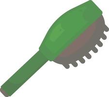 brosse à cheveux vert, illustration, vecteur sur fond blanc.