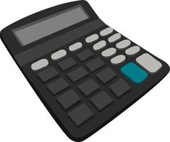 Calculatrice noire, illustration, vecteur sur fond blanc