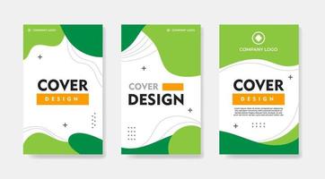 conception de couverture verte pour entreprise couverture de livre flyer bannière ect vecteur