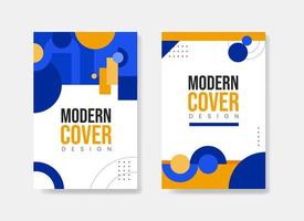 conception de fond de couverture moderne bleue pour le rapport annuel, le dépliant, la brochure et la mise en page au format a4 vecteur