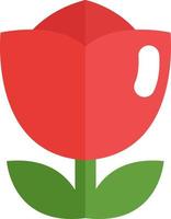 tulipe rouge, illustration, vecteur, sur fond blanc. vecteur