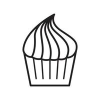 icône de petit gâteau. logo pour une boulangerie. illustration de vecteur de dessert isolé sur fond blanc
