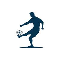 graphique vectoriel de la silhouette du joueur de football isolé sur fond blanc