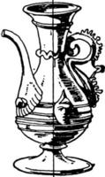 pot vénitien à bec de tuyau, illustration vintage. vecteur