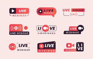 badge youtube webinaire en direct vecteur