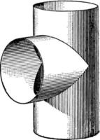 Illustration vintage de 2 cylindres qui se croisent. vecteur