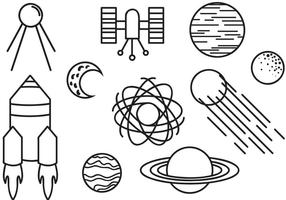 Vecteurs spatiaux Doodle gratuits vecteur