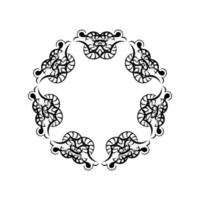motif circulaire en forme de mandala pour henné, mehndi, tatouage, décoration. ornement décoratif de style oriental ethnique. vecteur