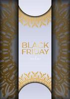 modèle d'affiche de vente du vendredi noir beige avec motif grec vecteur