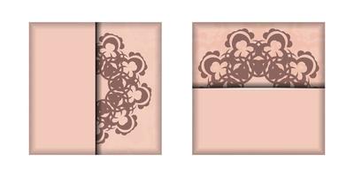 dépliant de couleur rose avec motif vintage pour votre conception. vecteur