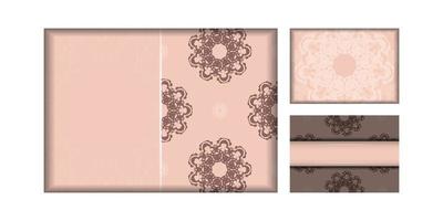 dépliant de couleur rose avec motif vintage pour votre conception. vecteur