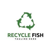 recycler la conception de logo de poisson pour le logo de poisson d'ornement ou l'emblème d'étiquette d'icône vectorielle de logo d'entreprise vecteur