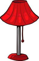 Lampe de table rouge , illustration, vecteur sur fond blanc