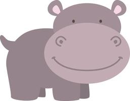 Heureux petit hippopotame, illustration, vecteur sur fond blanc