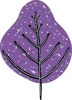 Arbre mignon violet, illustration, vecteur sur fond blanc