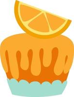 Muffin au citron, illustration, vecteur sur fond blanc.