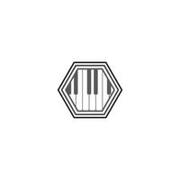 icône de vecteur de modèle de logo de piano