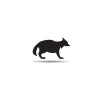 icône de vecteur logo mignon raton laveur noir