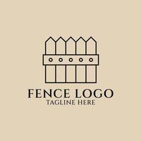 logo, icône et symbole d'art de ligne de clôture, conception d'illustration vectorielle vecteur