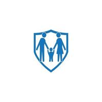 groupe de personnes protégées icône logo, création vectorielle vecteur