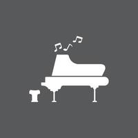 icône de vecteur de modèle de logo de piano