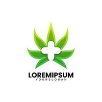 création de logo dégradé de marijuana médicale vecteur