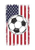 conception de football avec drapeau usa vecteur