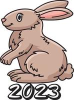 2023 année du lapin dessin animé clipart coloré vecteur