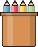 illustration vectorielle de crayon de couleurs sur fond.symboles de qualité premium.icônes vectorielles pour le concept et la conception graphique. vecteur