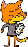 personnage de renard de vecteur en style cartoon