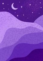 illustration vectorielle de paysage vintage violet mystique vecteur