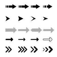 collection de vecteurs de flèches avec un style élégant et une couleur noire. vecteur