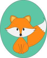 mignon petit renard, illustration, vecteur sur fond blanc.