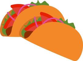 nourriture taco, illustration, vecteur sur fond blanc.