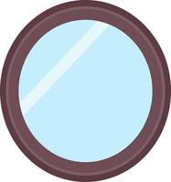 miroir rond, illustration, vecteur sur fond blanc.