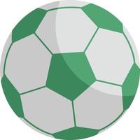 ballon de football vert, illustration, sur fond blanc. vecteur