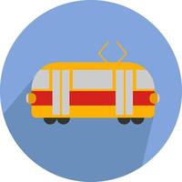 tramway jaune, illustration, vecteur sur fond blanc.