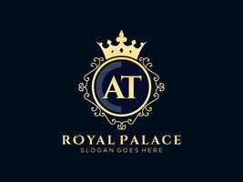 lettre au logo victorien de luxe royal antique avec cadre ornemental.nt vecteur