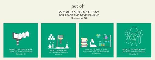 ensemble de la journée mondiale de la science 10 novembre. chimie et développement pour le concept scientifique vecteur