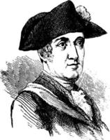 jean baptiste donatien de vimeur, comte de rochambeau, illustration vintage vecteur