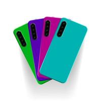 ensemble d'étuis en silicone pour smartphone. accessoires pour téléphone portable isolé sur fond blanc. illustration vectorielle stock. ensemble d'étuis en silicone pour smartphone. vecteur